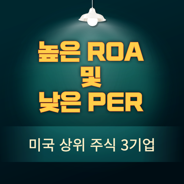 높은 ROA 및 낮은 PER 비율을 갖춘 미국상위 주식 3기업