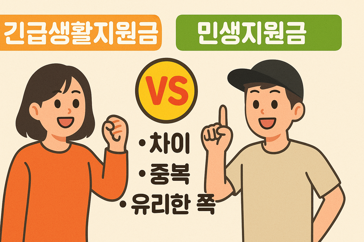 긴급생활지원금 vs 민생지원금 (차이, 중복, 유리한 쪽)