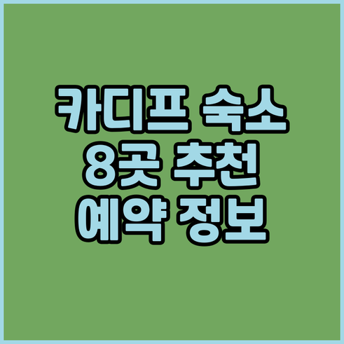 카디프 여행 숙소 선택 가이드 8곳의