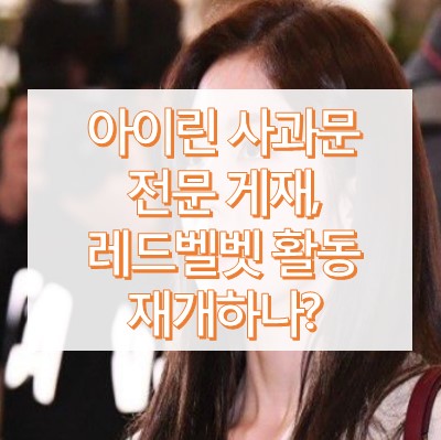 아이린 사과문 게재