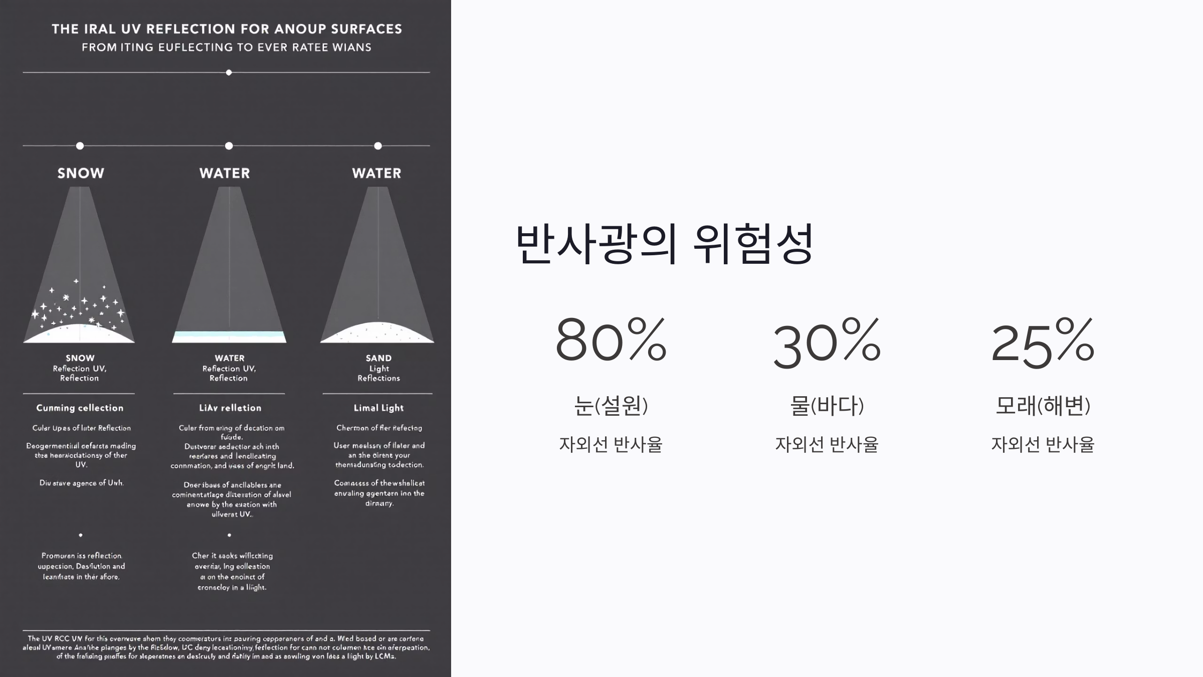 눈&middot;모래&middot;물 반사광까지 차단하는 선크림 필요성
