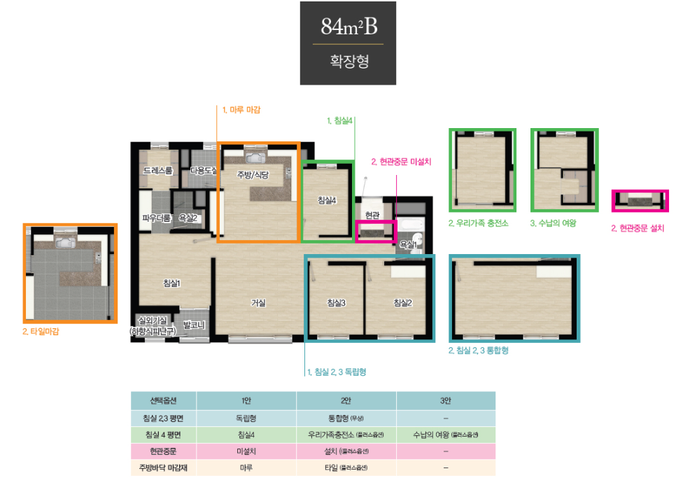 영종하늘도시 센트럴푸르지오자이 - 84B 평면도