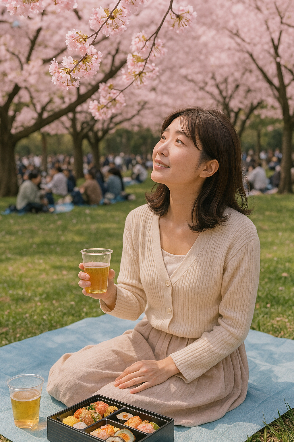 일본 벚꽃과 하나미 풍경