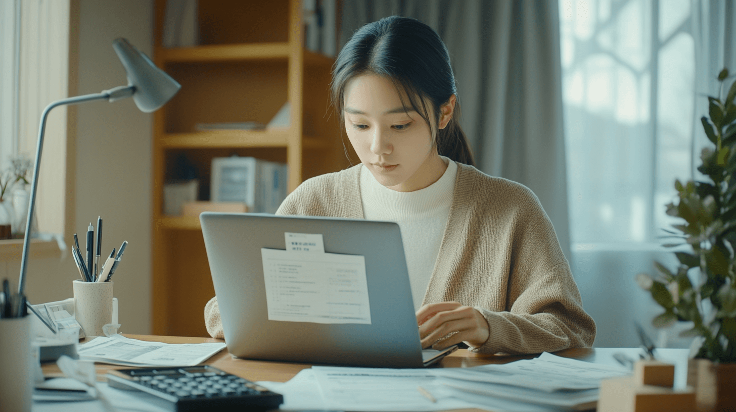 노트북을-사용중인-여성