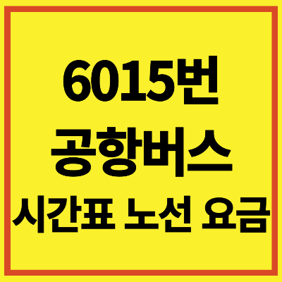 6015 공항버스 시간표 노선 요금 타는곳