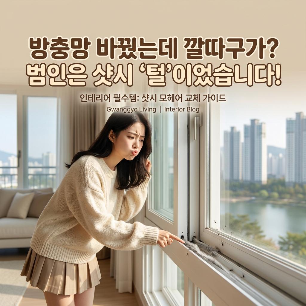 광교 아파트 샷시 모헤어 호수공원 인근 34평형 미세방충망으로 못 막는 날벌레 유입 경로 3곳 완벽 차단법