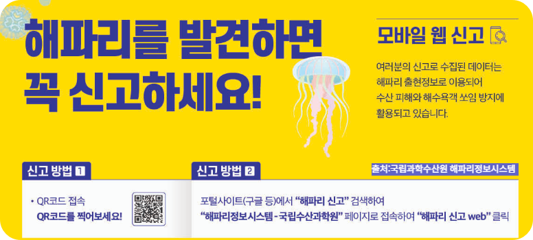 노무라입깃해파리 출몰시 신고방법