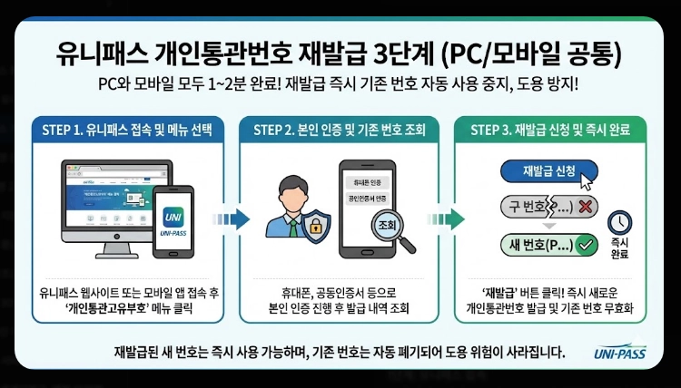 유니패스 개인통관번호 재발급