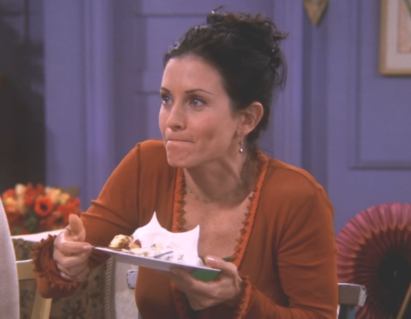 Monica eating trifle scene on FRIENDS show
