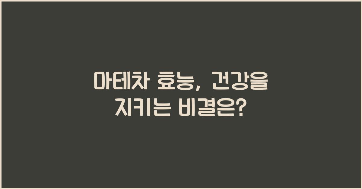 마테차 효능