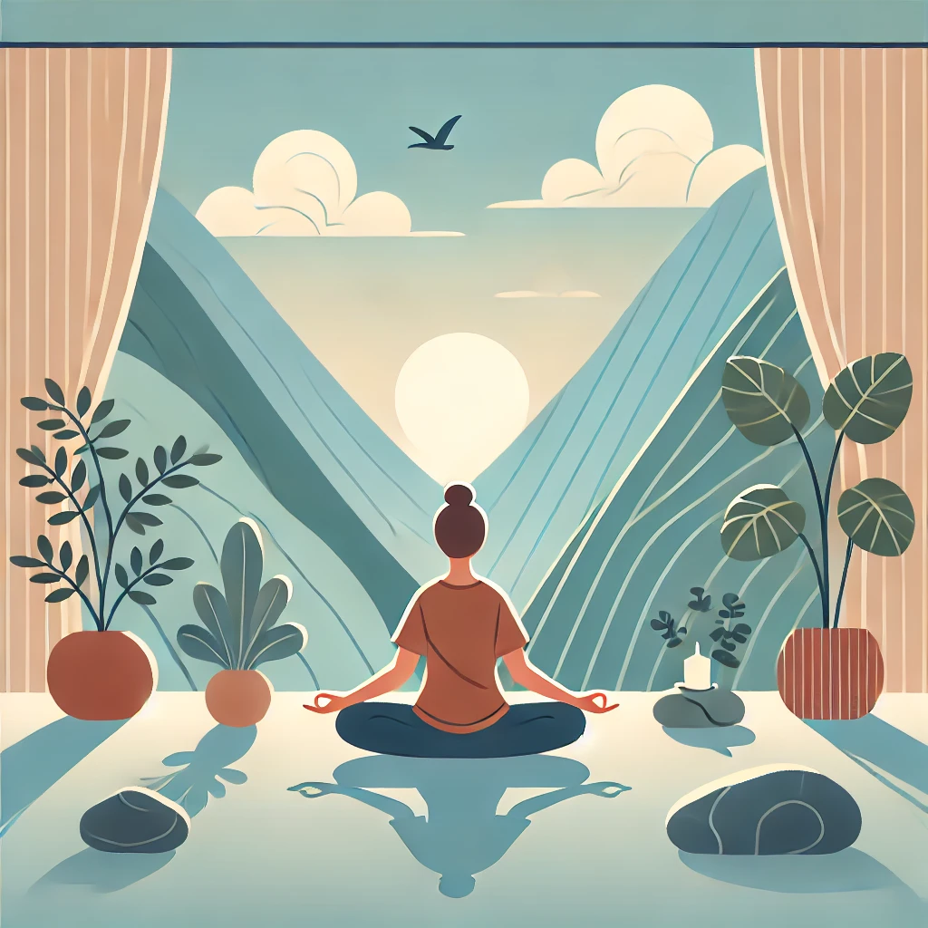 아침루틴: 혼자서 조용히 명상하는 모습