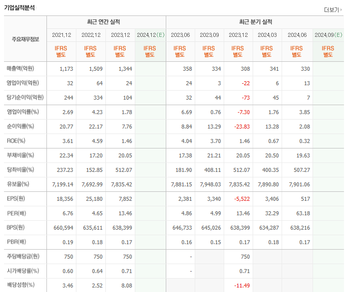 대한화섬 연간실적
