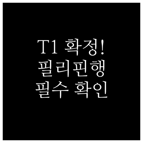 인천공항 필리핀항공 터미널 T1 확정..