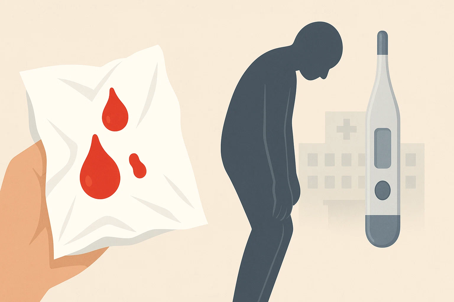 출혈 동반, 전신 피로감