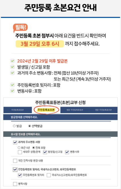 주민등록초본-발급안내문