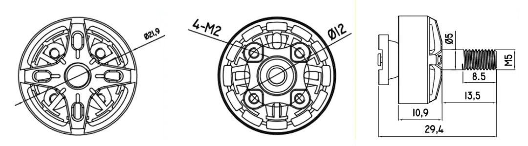 1507 드론 모터 사이즈
