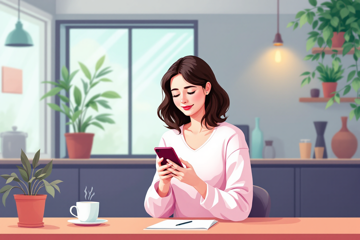 공연확인 중인 청년 여성