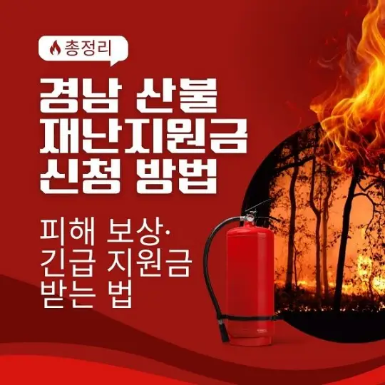 경남 산불 재난지원금 신청방법