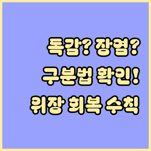 독감과 장염 구분 방법 및 위장 증상..