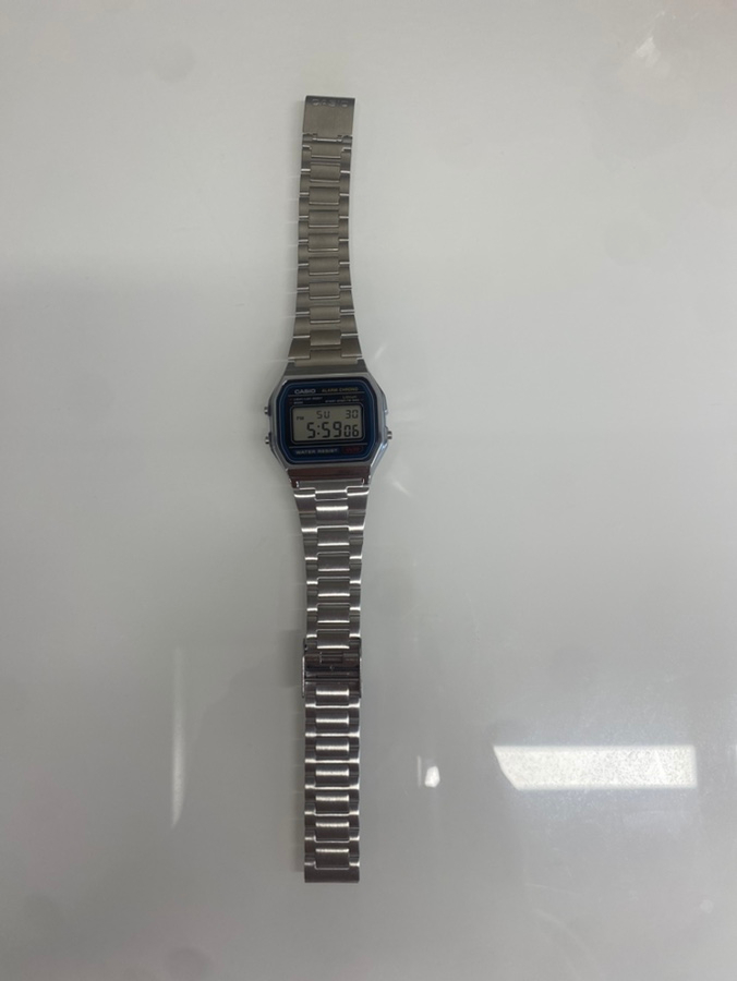 카시오 A158W-1 클래식 실버 Digital 크로노graph Sport 시계