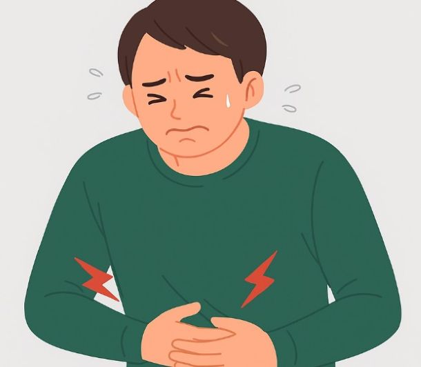 식중독환자 복텅일 일이키는 일러스트