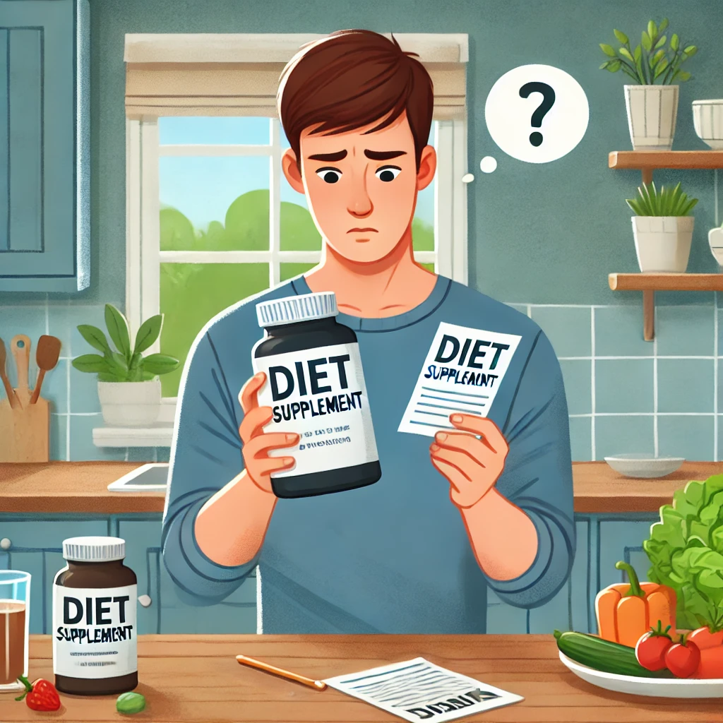 다이어트 보조제를 들고있는 모습