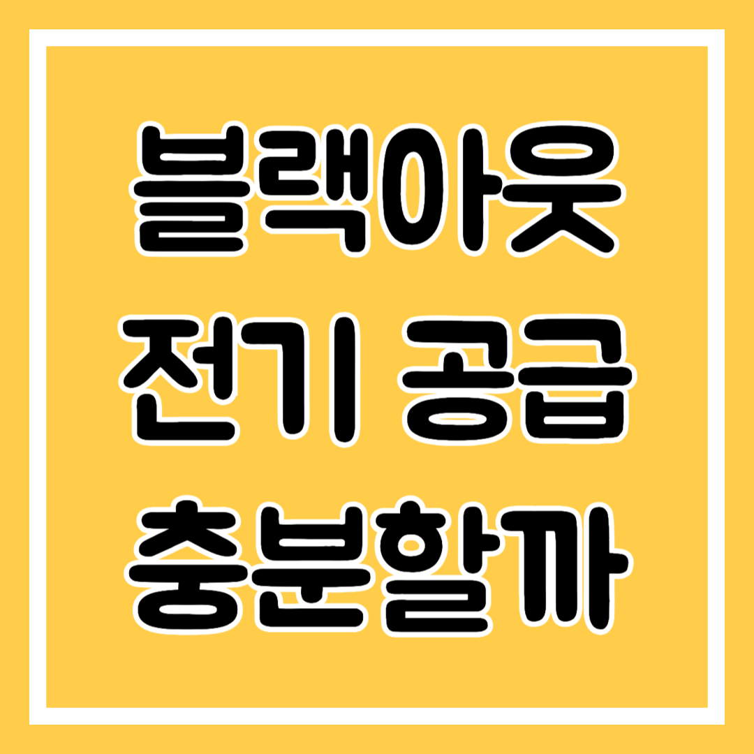 전기 블랙아웃 전기 공급 능력 알아보기