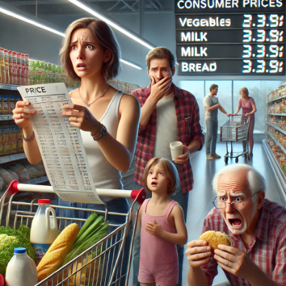 소비자 물가에 불안해 하는 시민들의 모습