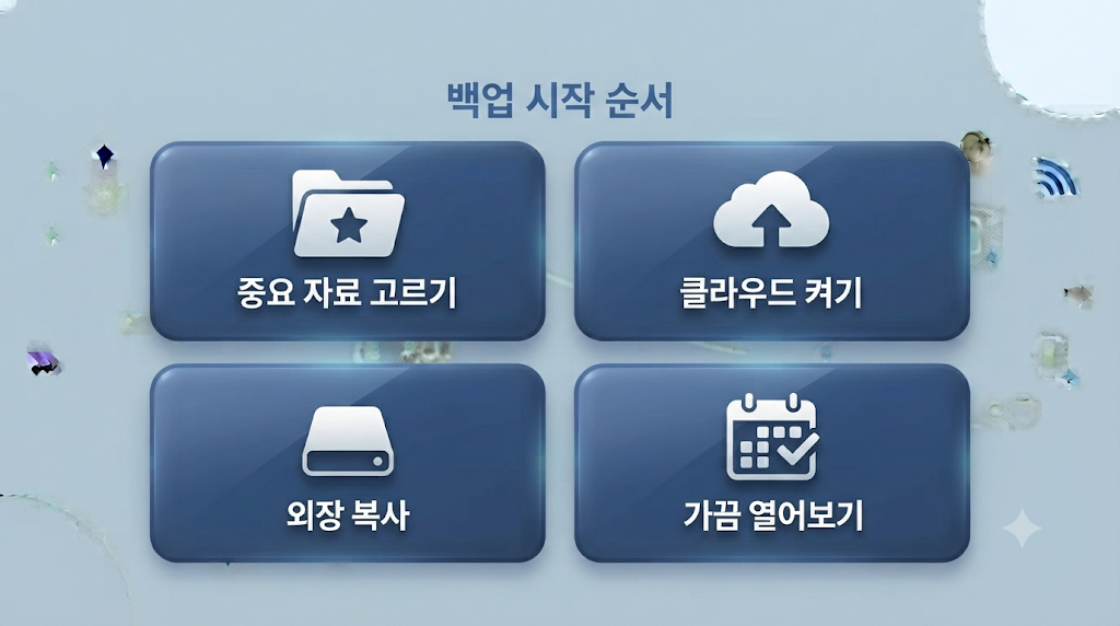 백업을 시작하는 순서