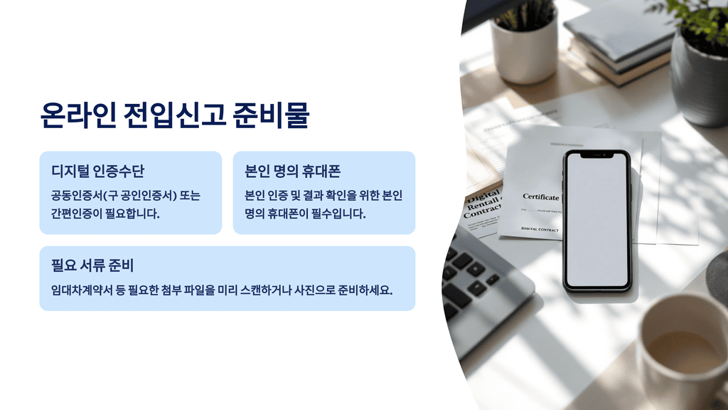정부24 인터넷 전입신고 준비물과 절차