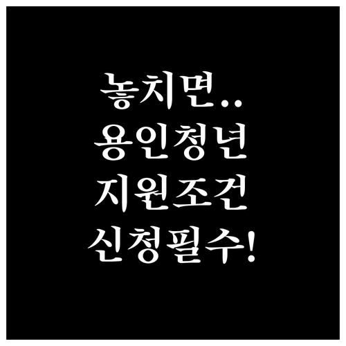 용인시 청년월세지원 대상 조건 및 온..