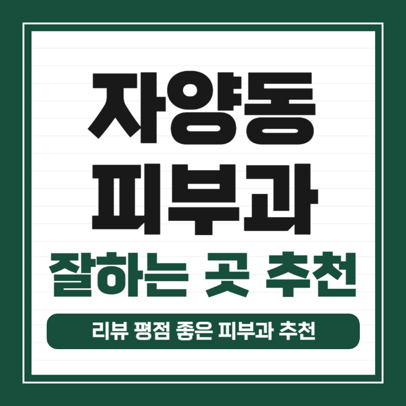 광진구 자양동 피부과 전문의 병원 추천 모공 레이저 잘하는 곳 TOP 5