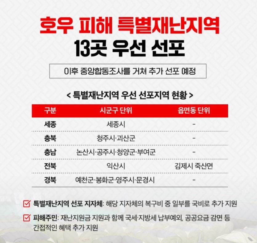 호우 피해 특별재난지역