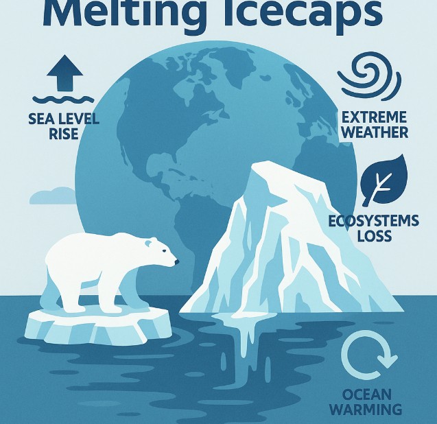 북극과 남극의 빙하 감소가 가져온 전 지구적 변화 관련 그림