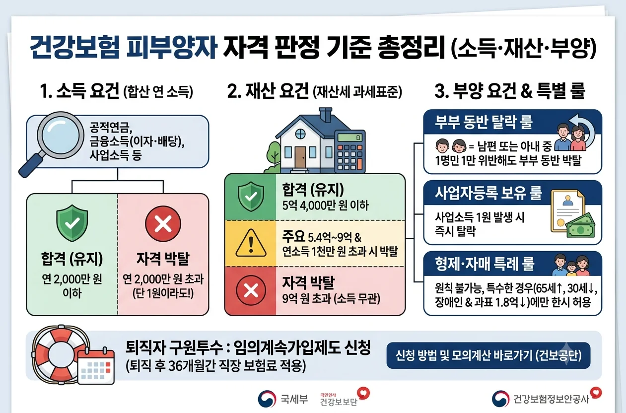 건강보험 피부양자 자격 상실 기준 소득 2000만원 재산 5.4억 룰 총정리
