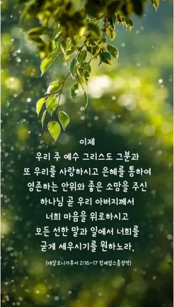 데살로니가후서 3장 3절 묵상 - 주는 미쁘사 너희를 굳건하게 하시고 악한 자에게서 지키시리라_23