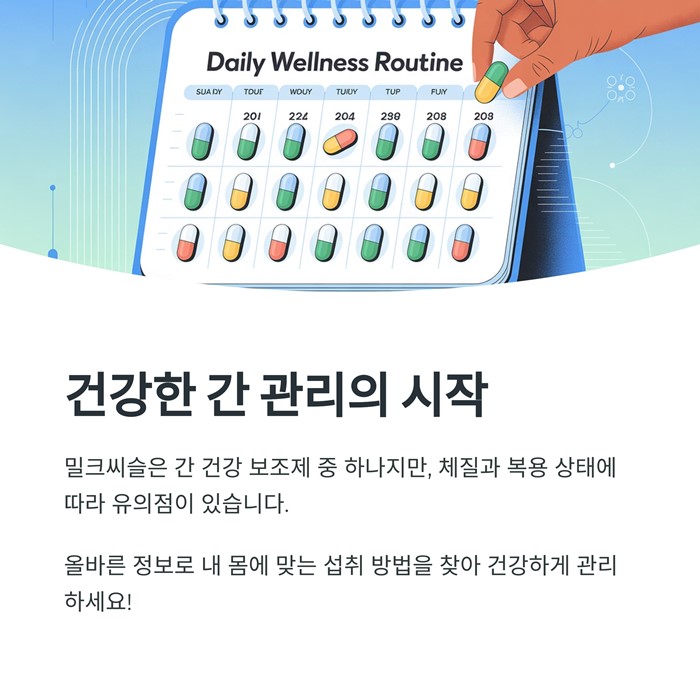 밀크씨슬 효과와 권장량, 복용 시 주의할 점 5가지 요약 이미지