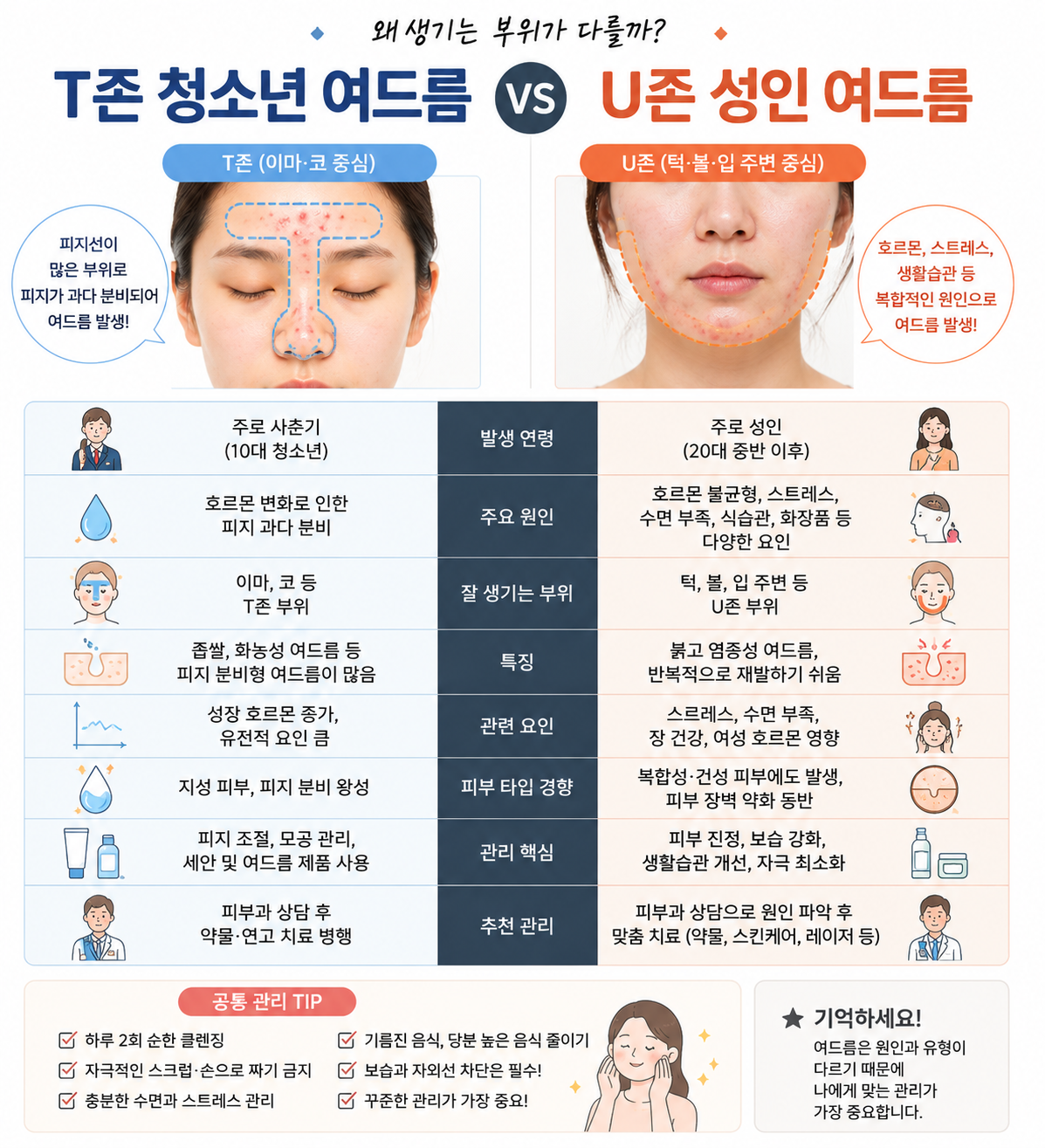 연령별 여드름 차이 정리