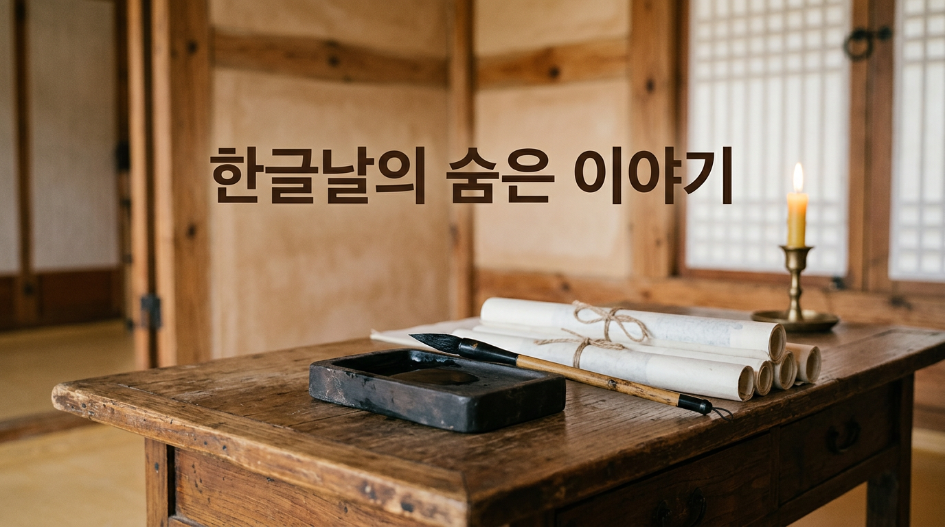한글날의 유래와 역사를 보여주는 옛 서재 사진