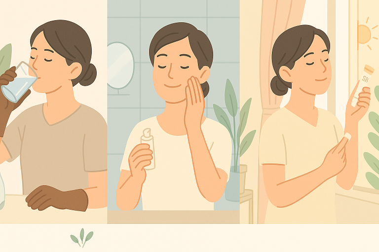 전업주부를 위한 노화방지 피부관리 (생활습관, 보습, 자외선) 이미지