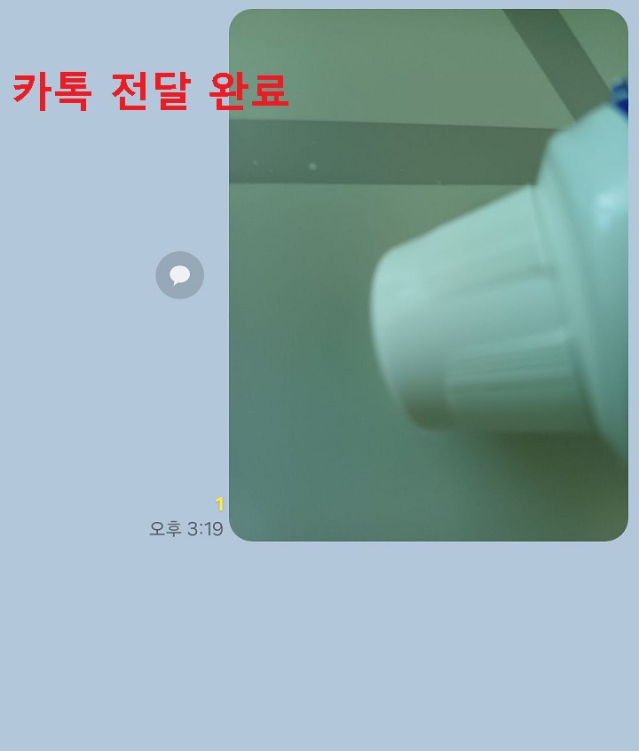 카톡 채팅방에 전달된 사진 보임