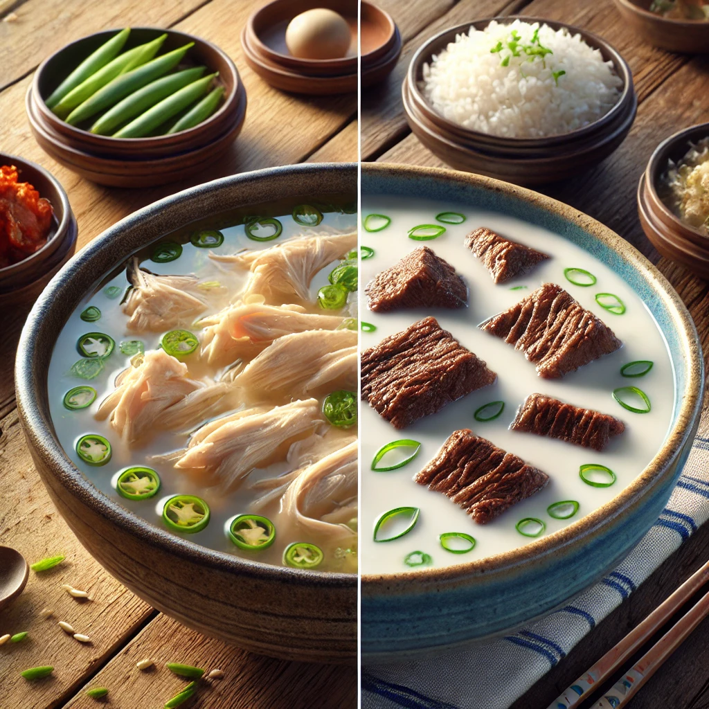 1. 닭곰탕과 설렁탕의 기본 영양 성분 비교