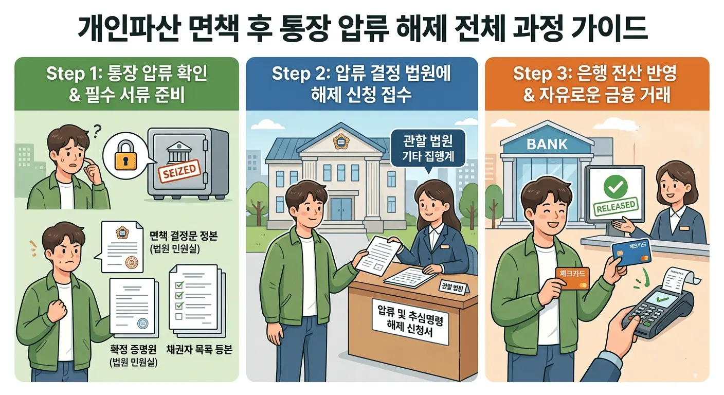 개인파산 통장압류 해제 이미지