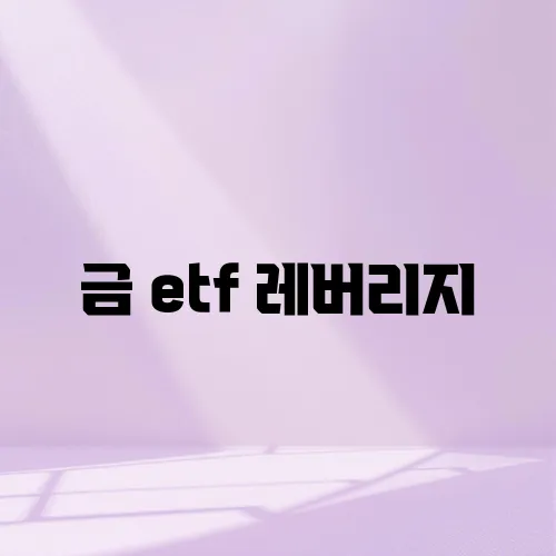 금 etf 레버리지