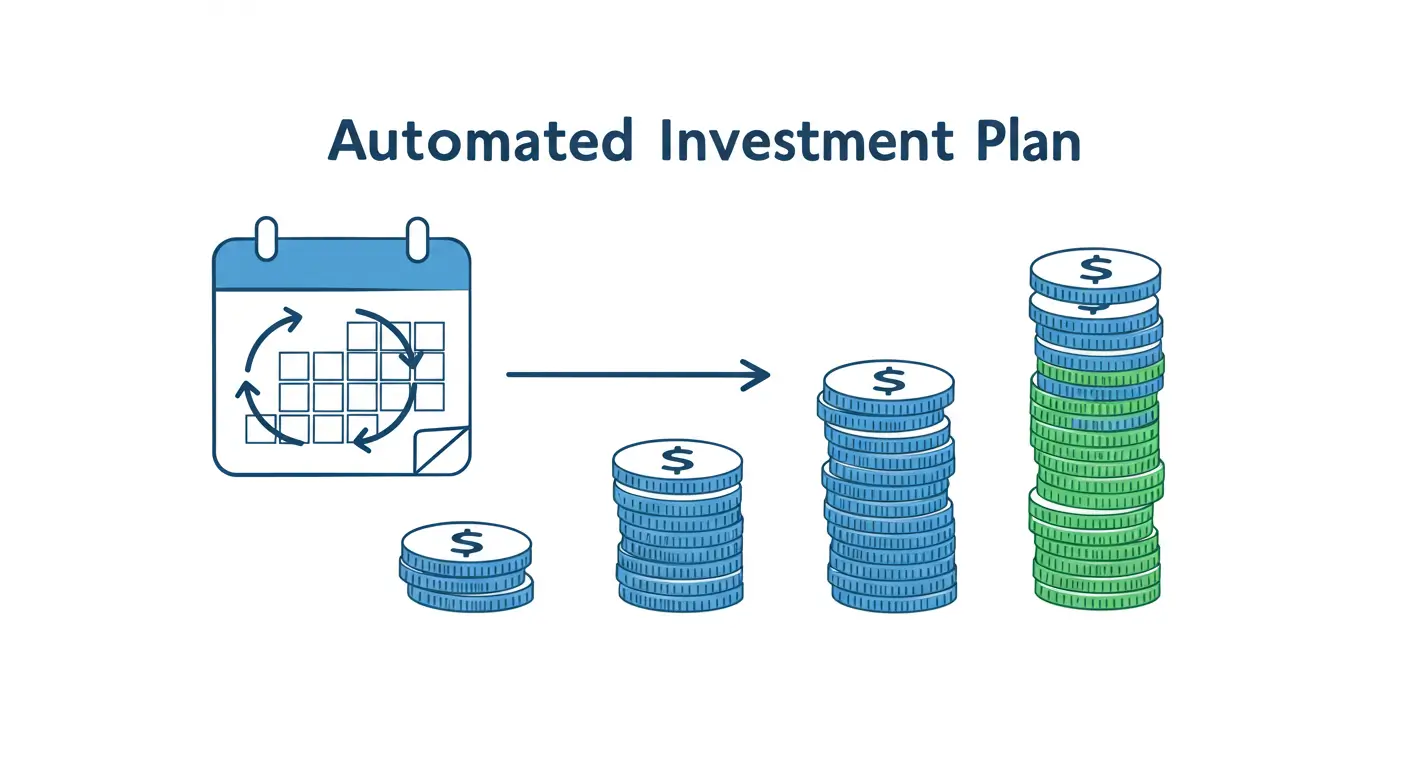 달력에서 정해진 날짜마다 자동으로 투자가 이루어져 자산이 성장하는 적립식 투자 시스템
