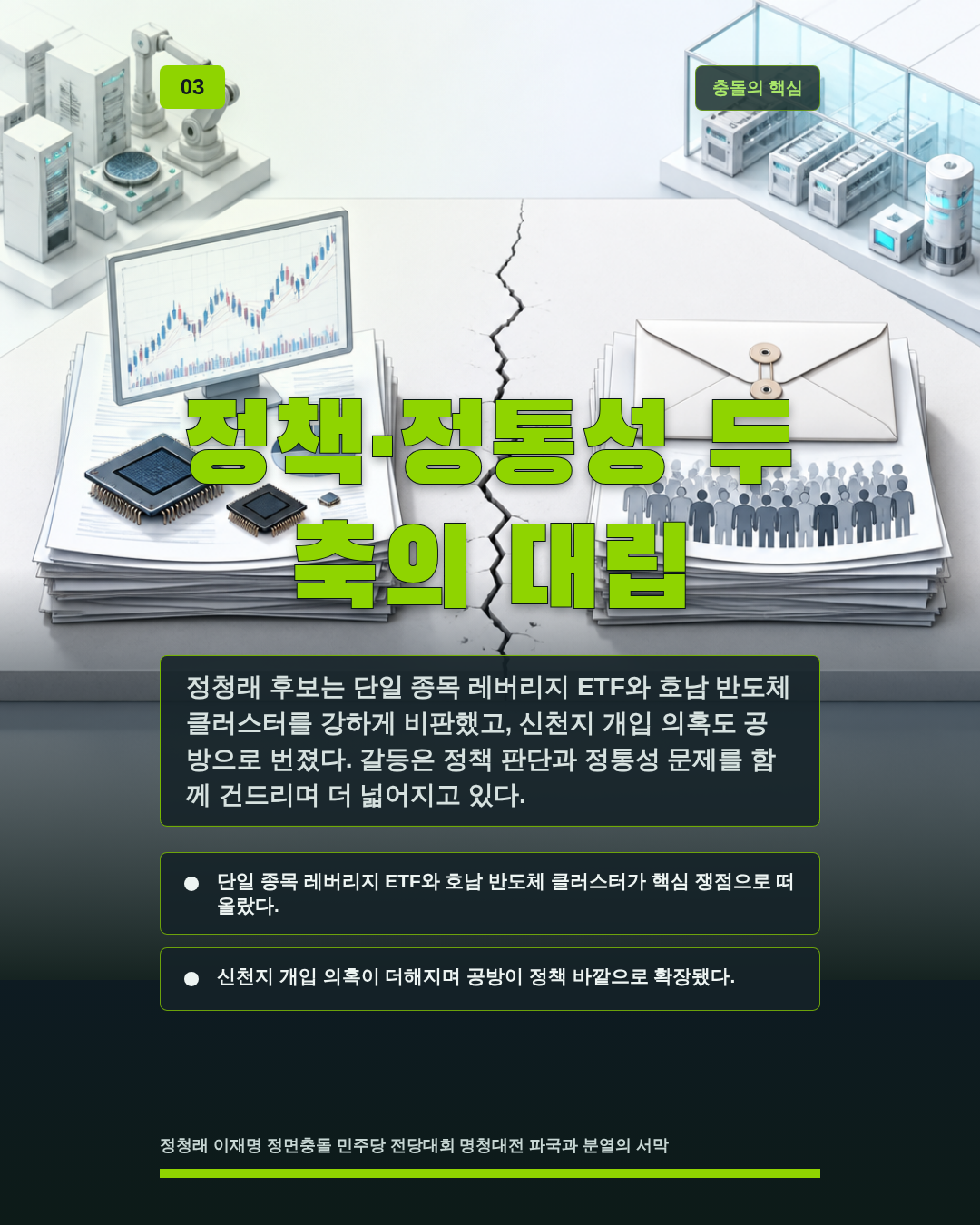 정책·정통성 두 축의 대립