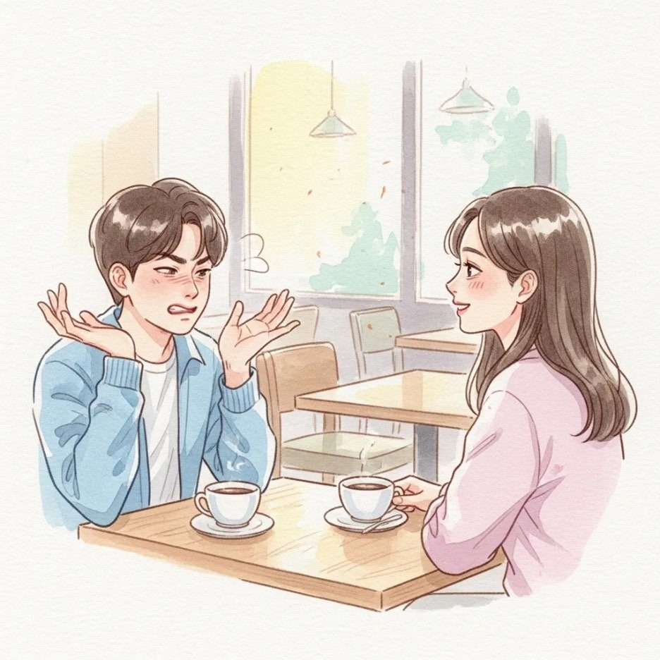 가벼운 대화 중 재미있는 표현을 사용하는 친구들