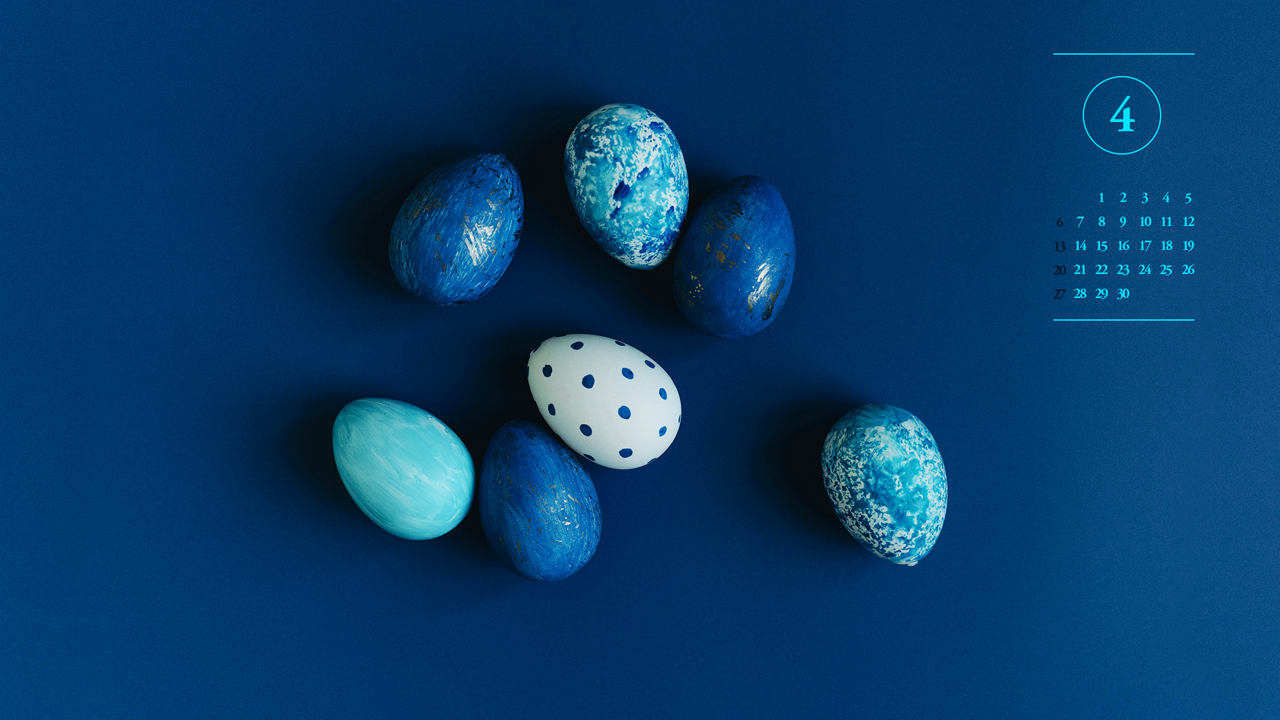 12 파란색 계란 A - 2025년4월 노트북배경화면