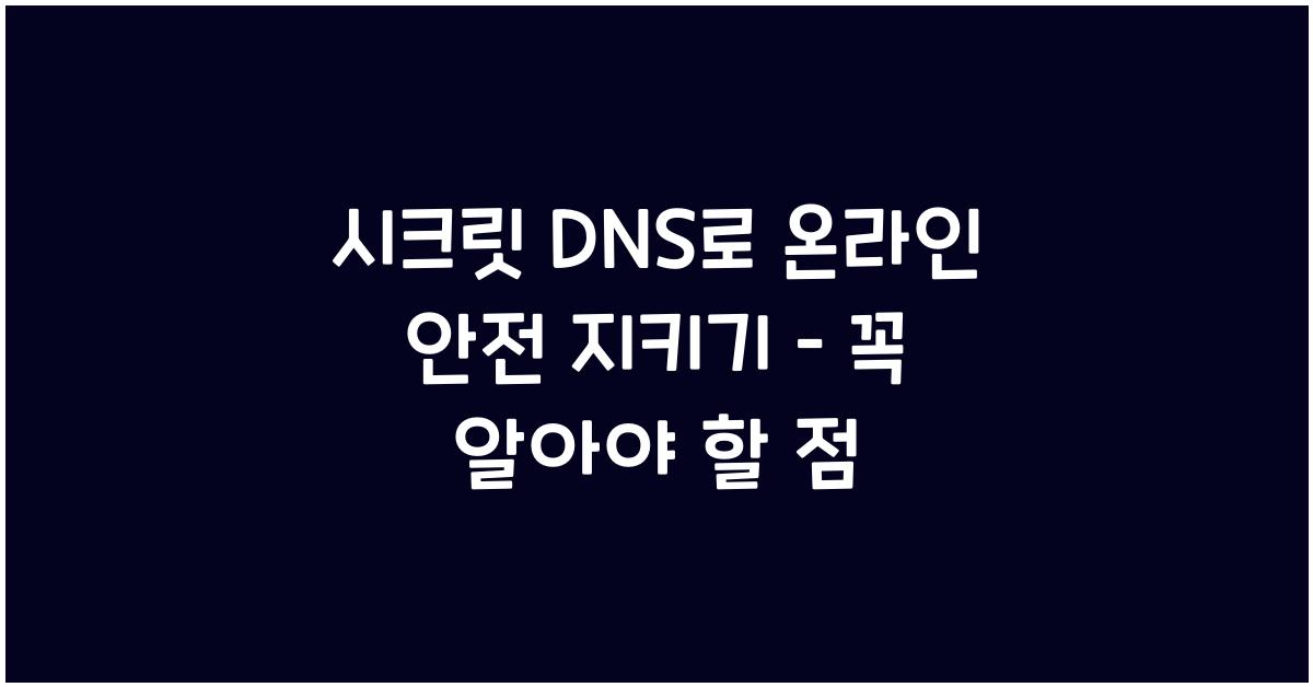 시크릿 dns