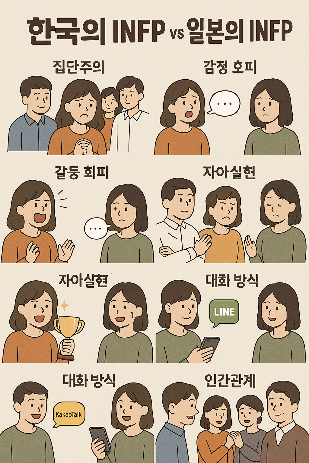 INFP는 나라인 따라 다를까? 한국 vs 일본 INFP의 문화심리 비교
